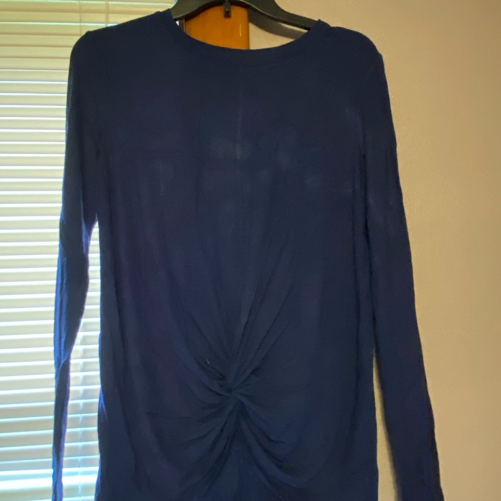 Navy twisted tied long shirt